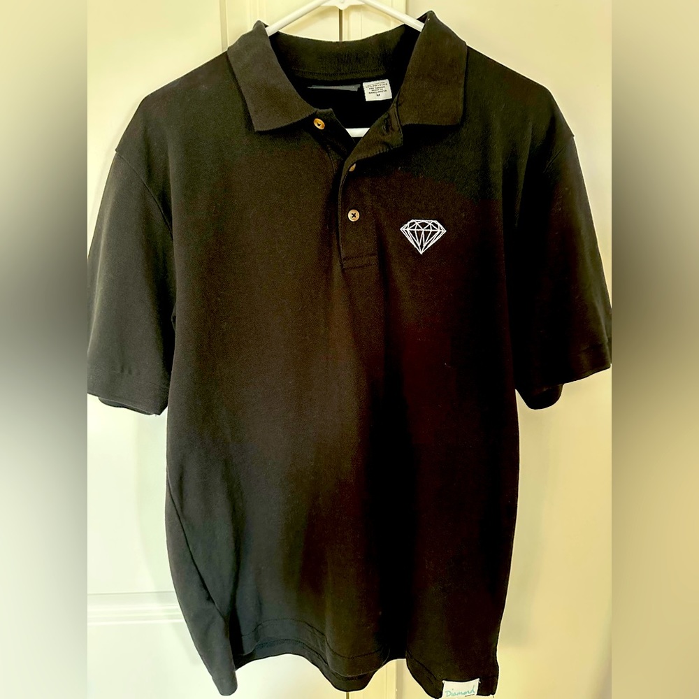 Diamond Supply Co. Men’s Black Polo, Medium, Like New, Worn Once